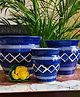 Niyara Stylish Ceramic Pots Planters for Indoor Plants - Moroccan Blue