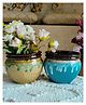 Niyara Combo Designer Handmade Combo Ceramic planters Pot for Indoor Outdoor- Small Glacier