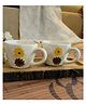 Niyara Stoneware Handmade Premium Ceramic Tea Cups and Coffee Mugs Set of 2 (Blossom)