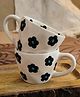 Niyara Stoneware Handmade Premium Ceramic Tea Cups and Coffee Mugs Set of 2 (Flowery Gloom)