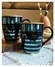 Niyara Stoneware Handmade Premium Ceramic Tea Cups and Coffee Mugs Ceramic Mugs to Gift to Best Friend Microwave Dishwasher Safe - Set of 2, 320ml (Crome Black)
