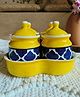 Niyara Multipurpose Storage Ceramic Pickle set Jars with Lid & tray (Set of 4, 300 ml) (Yellow Moroccan)