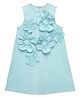 Spunkies Sleeveless Floral Applique Detailed Dress - Turquoise
