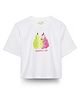 Spunkies Half Sleeves Pears Sequin Embellished Top - White