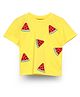 Spunkies Half Sleeves Watermelons Embroidered Top - Yellow