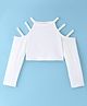 Kookie Kids Cold Shoulder Solid Color Crop Top - White
