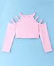 Kookie Kids Cold Shoulder Solid Color Crop Top - Light Pink