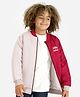 Primo Gino Full Sleeves Text Printed Bomber Puffer Jacket - Red & Beige