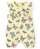 Babyhug 100% Cotton Knit Frill Sleeves Romper  Butterfly Print - Green