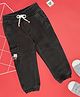 Pantaloons Baby Cotton Elastane Text Printed Jeans - Jet Black