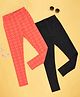 YU by Pantaloons Pack Of 2 Cotton Spandex Solid & Stars Printed Leggings - Multi Colour
