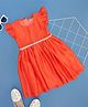 YU by Pantaloons Frill Sleeves Striped Dress - Orange