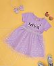 YU by Pantaloons Half Sleeves Diva Text Sequin Embellished Shimmered Dress - Lilac