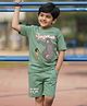 Nap Chief Cotton Disney Featuring Half Sleeves The Jungle Book Printed Tee & Shorts Set - Green
