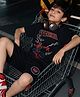 Nap Chief Cotton Marvel Avengers Featuring Half Sleeves Spiderman Printed Tee & Shorts Set - Black