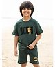 Nap Chief Cotton DC Comics Featuring Half Sleeves Batman Printed Tee & Shorts Set - Green