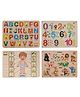 MINDMAKER - Wooden Puzzle with Knobs Educational and Learning Toy for Kids (Alphabets+Numbers+Body Parts+Animals)