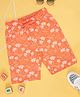 Pantaloons Junior Cotton Trees Printed Shorts - Coral
