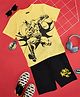 Pantaloons Junior DC Comics Featuring Cotton Half Sleeves Batman Printed Tee & Shorts Set - Daffodil