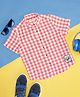 Pantaloons Junior Half Sleeves Checked Shirt - Hot Coral