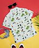 Pantaloons Junior Half Sleeves Island Theme Printed Shirt - Bright White