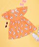 Pantaloons Junior Cap Sleeves Birds Printed Dress - Mock Orange