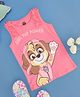 Pantaloons Junior Sleeveless Puppy & Text Printed Tee - Sachet Pink