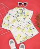Pantaloons Junior Rayon Half Sleeves Trees Printed Shirt - Bright White