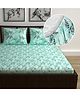 Divine Casa 144 TC 100% Cotton Floral Print Elastic Fitted Bedsheets Double Bed | Ultrasoft Queen Size Elastic Fitted Bedsheets