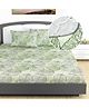 Divine Casa 144 TC Floral Green Bedsheet King Size Bed Cotton Elastic Fitted With 2 Pillow Cover - 78 x 72 inches