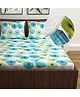 Divine Casa 144 TC 100% Cotton Floral Green Breathable Queen Size Elastic Fitted Bedsheets