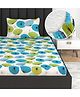 Divine Casa 144 TC 100% Cotton Floral Green Breathable Elastic Fitted Bedsheet Single Bed - 198 x 90 CM