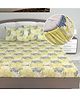 Divine Casa 144 TC Floral Green 100% Cotton Elastic Fitted Bedsheets King Size With 2 Pillow Covers - 78 x 72 inches