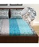 Divine Casa 144 TC 100% Cotton Floral Grey Breathable Bedsheet Doube Size Bed Cotton Elastic Fitted