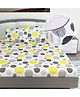 Divine Casa 144 TC Polka Print Yellow Skin Friendly 100% Cotton Elastic Fitted Bedsheets King Size