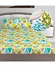 Divine Casa 144 TC Cotton Geometric Print King Size Double Bed Elastic Fitted Bedsheet with 2 Pillow Cover