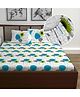 Divine Casa 144 TC 100% Cotton Floral Print White Summer Bedsheet Elastic Fitted Double Size Bed
