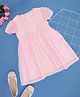 Pantaloons Junior Half Sleeves Floral Embroidered Dress - Pink Mist