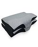 Sleepsia Premium Fabric Gel Infused Memory Foam Pillow, Contour Cervical Pillow for Neck (Grey/Black, Pack of 2)