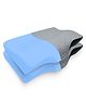 Sleepsia Premium Fabric Gel Infused Memory Foam Pillow, Contour Cervical Pillow for Neck (Grey/Black, Pack of 2)