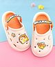 Oh! Pair Back Strap Closure Clogs With Shark Applique - Orange