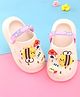 Oh! Pair Clogs with Back Strap & Honeybee Jibbitz - White