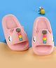 Oh! Pair Slip On Flip Flops With Animals Appliques - Pink