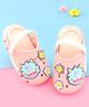 Oh! Pair Clogs with Straps & Monsters Applique  - Pink