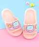 Oh! Pair Slip On Sliders With Applique - Pink