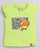 giniekids Cotton Cap Sleeves Text Printed  Top - Lime Green