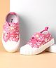 Cute Walk by Babyhug Casual Shoes with Velcro Closure Floral Print - Fuchsia