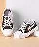 Cute Walk by Babyhug Lace Ups Casual Shoes  with Leaf Embroidered - Black