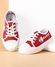 Cute Walk by Babyhug Lace Ups Casual Shoes  with Leaf Embroidered - Red