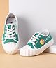 Cute Walk by Babyhug Lace Ups Casual Shoes  with Leaf Embroidered - Green